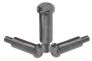 Verende drukstukken met kop en drukpen, staal Verende drukstukken met kop en drukpen, staal