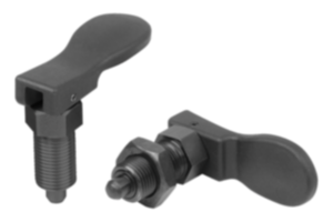 Indexing plungers, steel with plastic cam lever - inch Indexing plungers, steel with plastic cam lever - inch