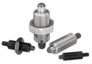 Indexing plungers, steel or stainless steel without collar, with threaded pin - inch Indexing plungers, steel or stainless steel without collar, with threaded pin - inch