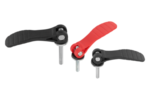 Cam levers, plastic, adjustable with external thread, plastic-metal thrust washer and steel or stainless steel stud Cam levers, plastic, adjustable with external thread, plastic-metal thrust washer and steel or stainless steel stud