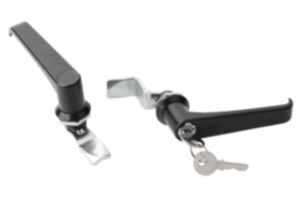 Draaigrendel met L-greep van zink, huisdiameter 32 mm Draaigrendel met L-greep van zink, huisdiameter 32 mm