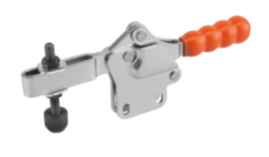 Snelspanner horizontaal met verticale voet en verstelbare aandrukspindel Snelspanner horizontaal met verticale voet en verstelbare aandrukspindel