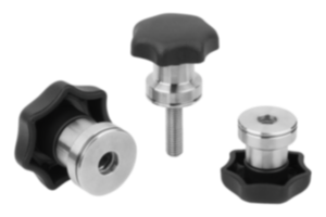 Star grips, plastic with clamping force intensifier Star grips, plastic with clamping force intensifier
