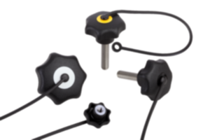Star grips with safety cable similar to DIN 6336 Star grips with safety cable similar to DIN 6336