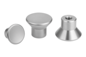 Bouton champignon en acier inoxydable avec taraudage avec embase basse Bouton champignon en acier inoxydable avec taraudage avec embase basse