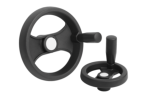 2-Speichenhandräder aus Kunststoff, mit drehbarem Griff - inch