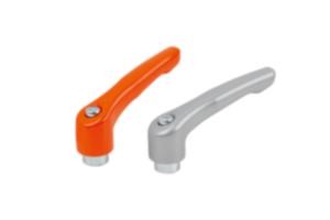 Clamping levers, die-cast zinc with internal thread, satin finish, threaded insert blue passivated steel Clamping levers, die-cast zinc with internal thread, satin finish, threaded insert blue passivated steel
