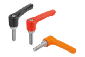 Manette indexable en zinc injecté haute pression plate avec filetage, insert fileté en inox Manette indexable en zinc injecté haute pression plate avec filetage, insert fileté en inox