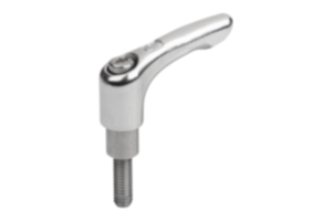 Klemhefboom rvs met uitwendige schroefdraad en verlengde kraag, schroefdraadinsert rvs Klemhefboom rvs met uitwendige schroefdraad en verlengde kraag, schroefdraadinsert rvs