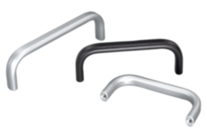 Pull handles, anodised aluminium, oval profile 12x8, mounted from the rear Pull handles, anodised aluminium, oval profile 12x8, mounted from the rear