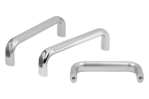 Pull handles stainless steel, oval with thru hole Pull handles stainless steel, oval with thru hole