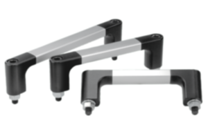 Poignées tubulaires en aluminium avec embout thermolaqué noir Poignées tubulaires en aluminium avec embout thermolaqué noir