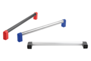 Poignées tubulaires en aluminium ou en inox avec embout en plastique Poignées tubulaires en aluminium ou en inox avec embout en plastique