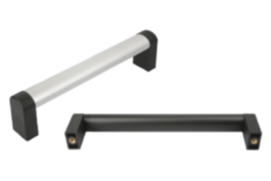 Poignées tubulaires en aluminium avec embout en plastique Poignées tubulaires en aluminium avec embout en plastique