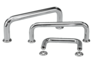 Pull handles, round steel, high-gloss chromed Pull handles, round steel, high-gloss chromed
