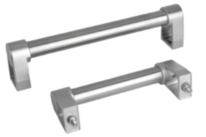 Poignées tubulaires en inox avec embout en fonte de précision Poignées tubulaires en inox avec embout en fonte de précision