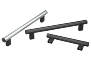 Poignées tubulaires en aluminium avec support de tube en plastique Poignées tubulaires en aluminium avec support de tube en plastique