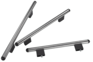 Poignées tubulaires en inox avec support de tube en aluminium Poignées tubulaires en inox avec support de tube en aluminium