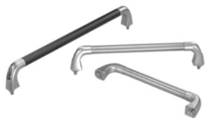 Poignées tubulaires en inox avec embout en fonte de précision Poignées tubulaires en inox avec embout en fonte de précision