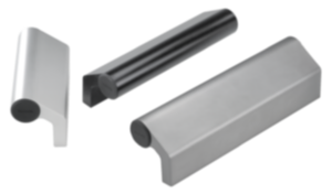Profielgrepen aluminium met eindkappen Profielgrepen aluminium met eindkappen