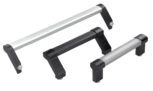 Poignées tubulaires en aluminium avec embout en aluminium Poignées tubulaires en aluminium avec embout en aluminium