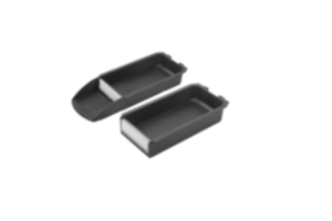 Clip-in bins, antistatic plastic for mounting profiles Clip-in bins, antistatic plastic for mounting profiles