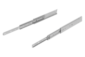 Glissières télescopiques en acier pour montage latéral, super extension, résistance à la charge jusqu'à 68 kg Glissières télescopiques en acier pour montage latéral, super extension, résistance à la charge jusqu'à 68 kg