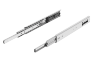 Glissières télescopiques en inox pour montage latéral, extension intégrale, résistance à la charge jusqu’à 100 kg Glissières télescopiques en inox pour montage latéral, extension intégrale, résistance à la charge jusqu’à 100 kg