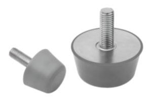 Tampon caoutchouc en inox, de type K conique avec filetage, gris Tampon caoutchouc en inox, de type K conique avec filetage, gris
