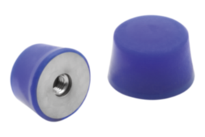 Rubber buffers stainless steel, type EK conical with internal thread FDA conform blue Rubber buffers stainless steel, type EK conical with internal thread FDA conform blue