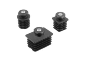Adjustment plugs, plastic with non-slip inserts for round and square tubes Adjustment plugs, plastic with non-slip inserts for round and square tubes
