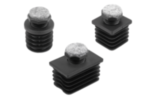 Adjustment plugs, plastic with felt glide surface for round and square tubes Adjustment plugs, plastic with felt glide surface for round and square tubes