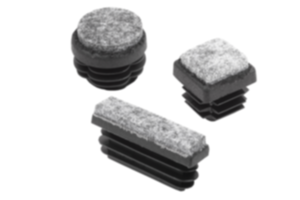 Plugs, plastic with felt glide surface for round and square tubes Plugs, plastic with felt glide surface for round and square tubes