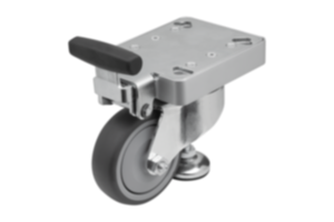 Hefwielen met geïntegreerde machinevoet voor aluminiumprofielen Hefwielen met geïntegreerde machinevoet voor aluminiumprofielen