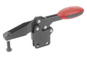 Snelspanner horizontaal met verticale voet en verstelbare aandrukspindel Snelspanner horizontaal met verticale voet en verstelbare aandrukspindel