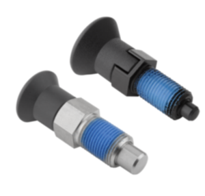 Arreteerbout staal of rvs met kunststof paddenstoelgreep en draadborging Arreteerbout staal of rvs met kunststof paddenstoelgreep en draadborging