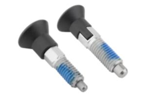 Arreteerbout EDCO staal of rvs met kunststof paddenstoelgreep en draadborging Arreteerbout EDCO staal of rvs met kunststof paddenstoelgreep en draadborging