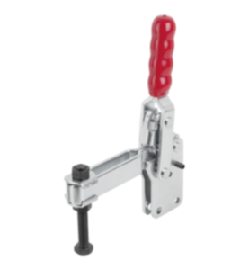 Snelspanner verticaal met verticale voet en verstelbare aandrukspindel Snelspanner verticaal met verticale voet en verstelbare aandrukspindel