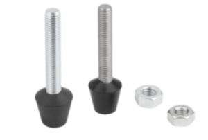 Aandrukspindels met gevulkaniseerd neopreen drukstuk Aandrukspindels met gevulkaniseerd neopreen drukstuk