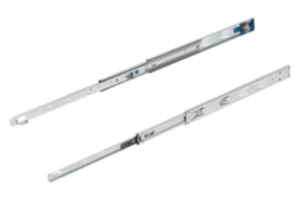 Glissières télescopiques en acier pour montage en appui, extension intégrale, résistance à la charge jusqu'à 35 kg Glissières télescopiques en acier pour montage en appui, extension intégrale, résistance à la charge jusqu'à 35 kg