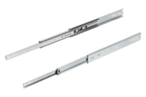 Telescooprails staal voor zijmontage, over-uittrekbaar, draagkracht tot 90 kg Telescooprails staal voor zijmontage, over-uittrekbaar, draagkracht tot 90 kg