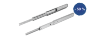 Telescooprails staal voor zijmontage, volledig uittrekbaar, draagkracht tot 136 kg Telescooprails staal voor zijmontage, volledig uittrekbaar, draagkracht tot 136 kg