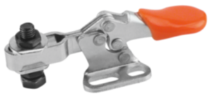 Minisnelspanner horizontaal met horizontale voet links en verstelbare aandrukspindel