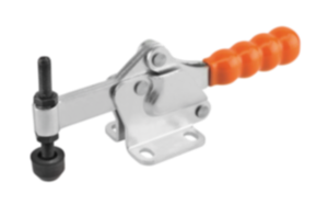 Snelspanner horizontaal met horizontale voet en vaste aandrukspindel
