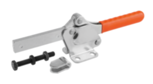 Snelspanner horizontaal met horizontale voet en massieve aandrukarm