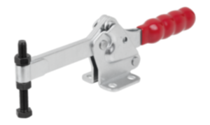 Snelspanner horizontaal met horizontale voet en massieve aandrukarm