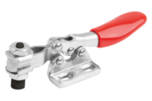 Minisnelspanner horizontaal met horizontale voet links en verstelbare aandrukspindel
