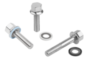 Zeskantschroeven rvs met kraag en afdicht- en onderlegringen voor Hygienic USIT® set