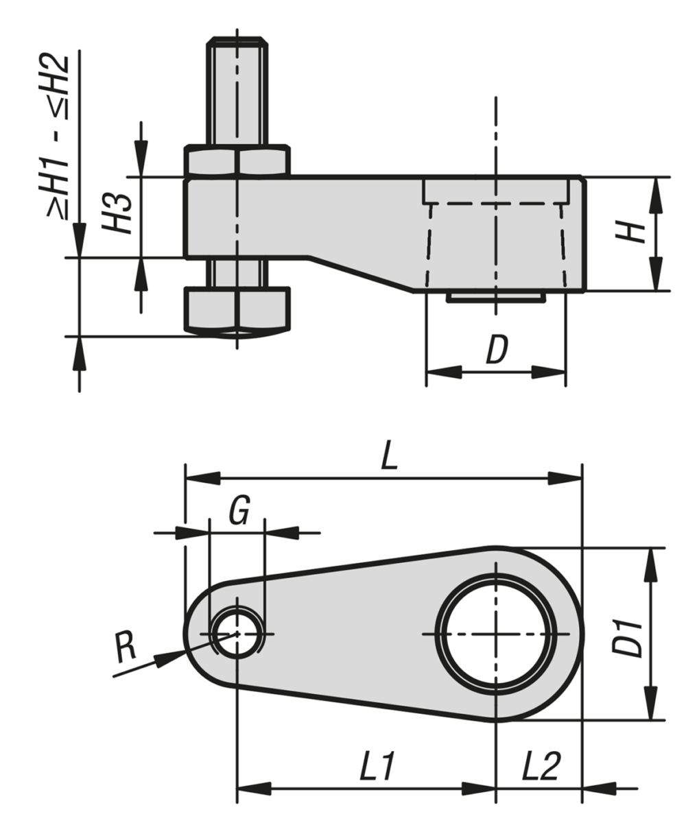 Spanarm voor zwenkspanner hydraulisch compact