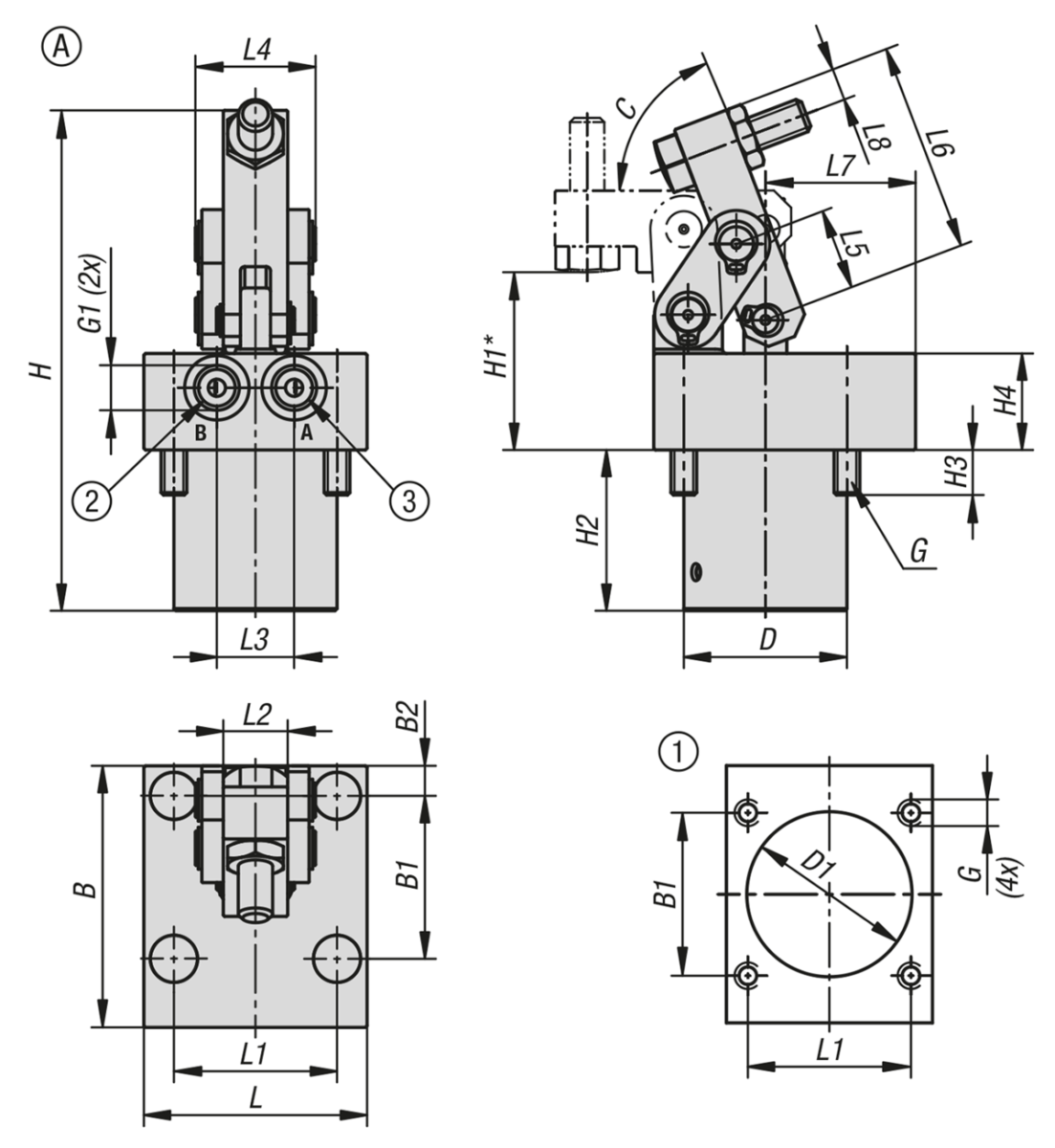 Hendelspanner hydraulisch dubbelwerkend